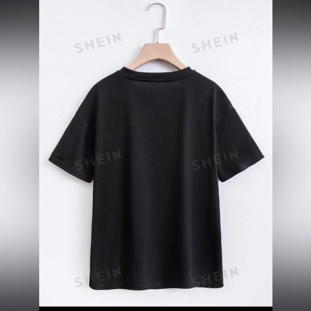 SHEIN Motorcycle And Letter Graphic Tee - Picture 2 of 3